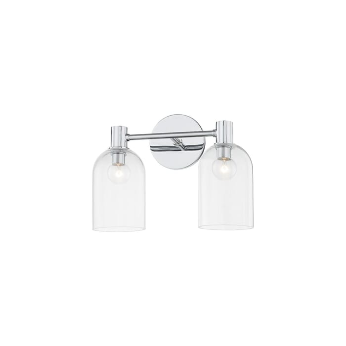Mitzi Paisley 2-Light Bathroom Vanity Light in Polished Chrome Mitzi Paisley 2-Light Bathroom Vanity Light in Polished Chrome