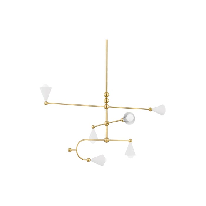 Mitzi Hikari 6-Light Chandelier in Aged Brass and Soft White Mitzi Hikari 6-Light Chandelier in Aged Brass and Soft White