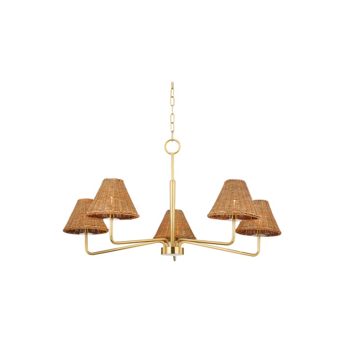 Mitzi Issa 5-Light Chandelier in Aged Brass Mitzi Issa 5-Light Chandelier in Aged Brass