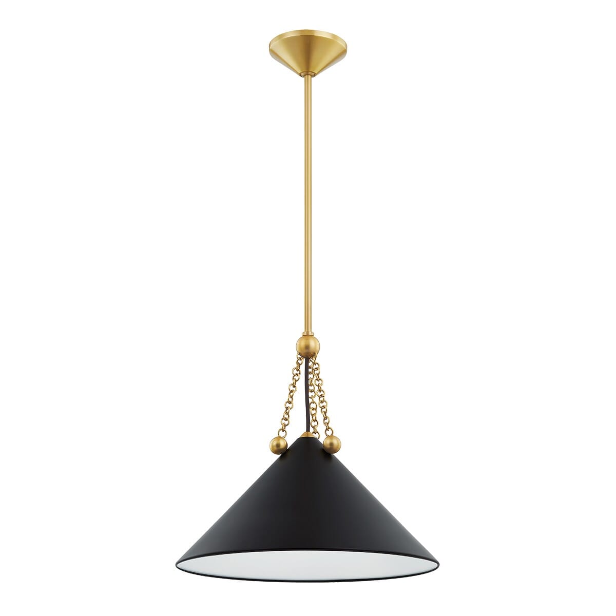 Aged Brass Soft Black One Light Pendant from the Kalea Collection