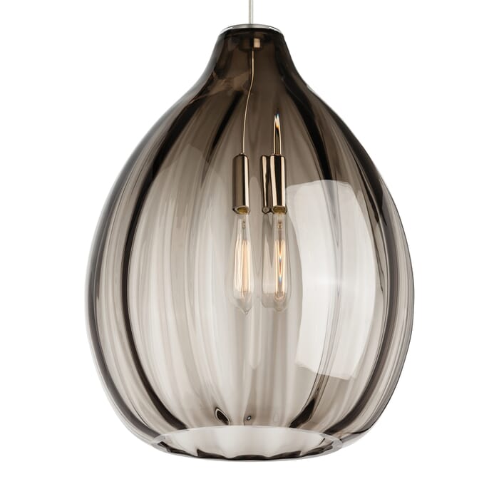 Tech Harper 20" Pendant Light in Satin Nickel and Smoke Tech Harper 20" Pendant Light in Satin Nickel and Smoke