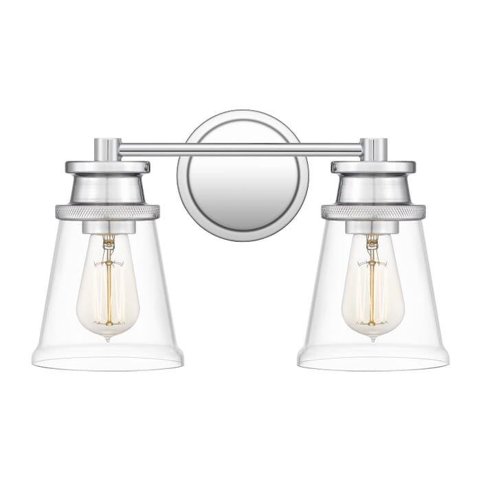 Haverfield 2-Light Bathroom Vanity Light in Polished Chrome Haverfield 2-Light Bathroom Vanity Light in Polished Chrome