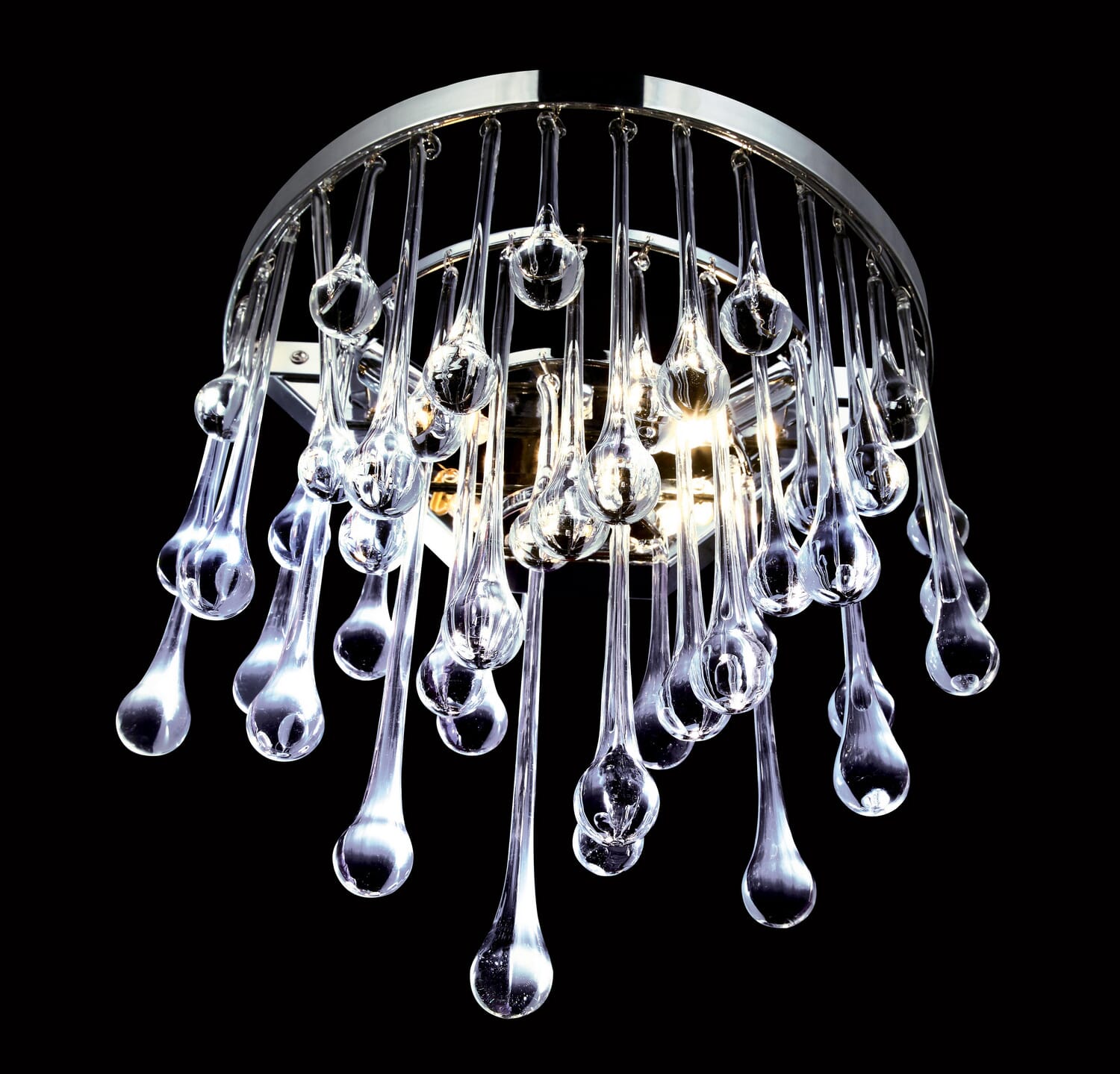 Hollywood Blvd 2-Light Wall Sconce in Polish Nickel with Clear Glass Tear Drops