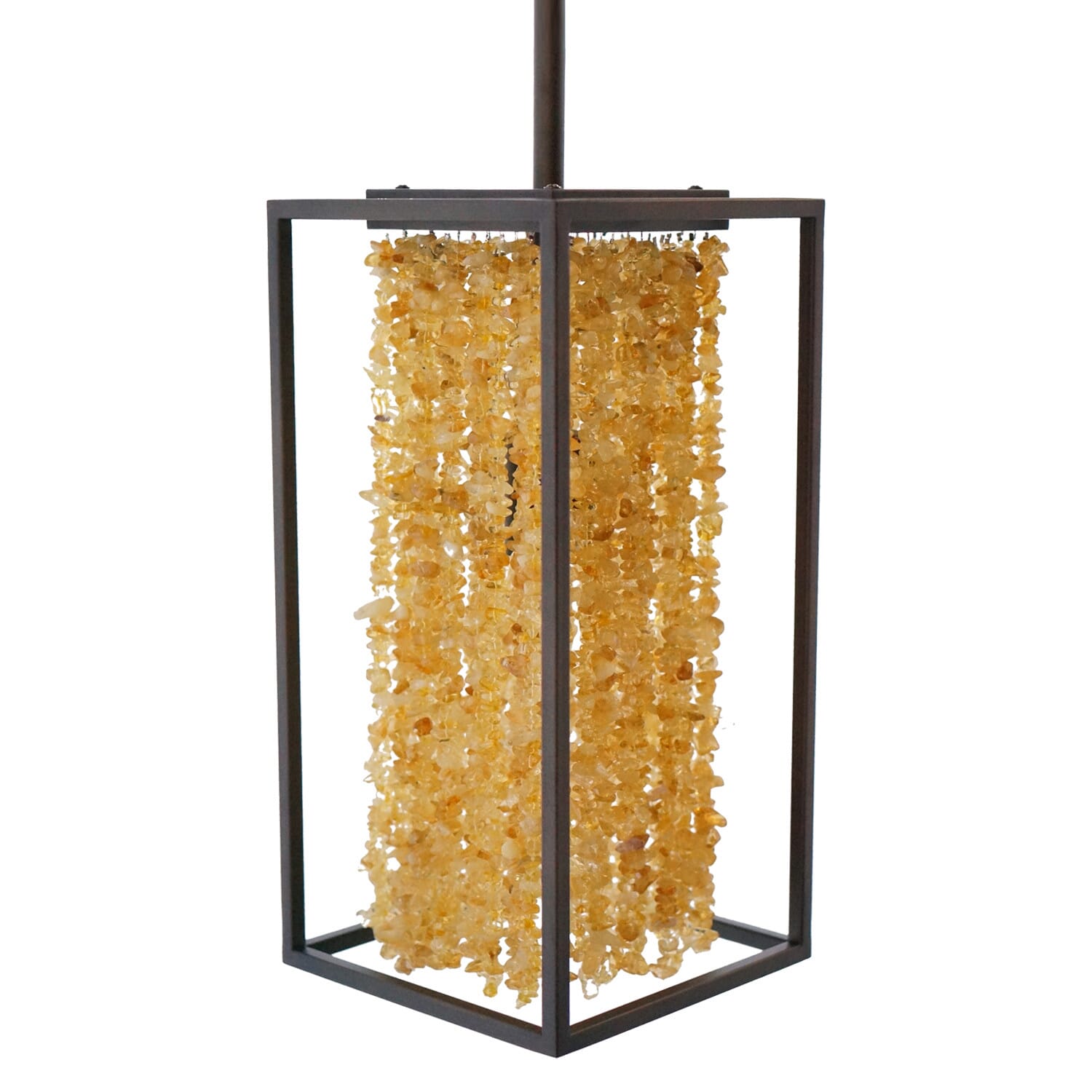 Soho 2-Light Pendant in Dark Bronze With Natural Citrine Nuggets