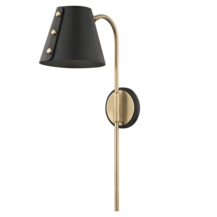 Mitzi Meta 22" Wall Sconce in Aged Brass and Black Mitzi Meta 22" Wall Sconce in Aged Brass and Black
