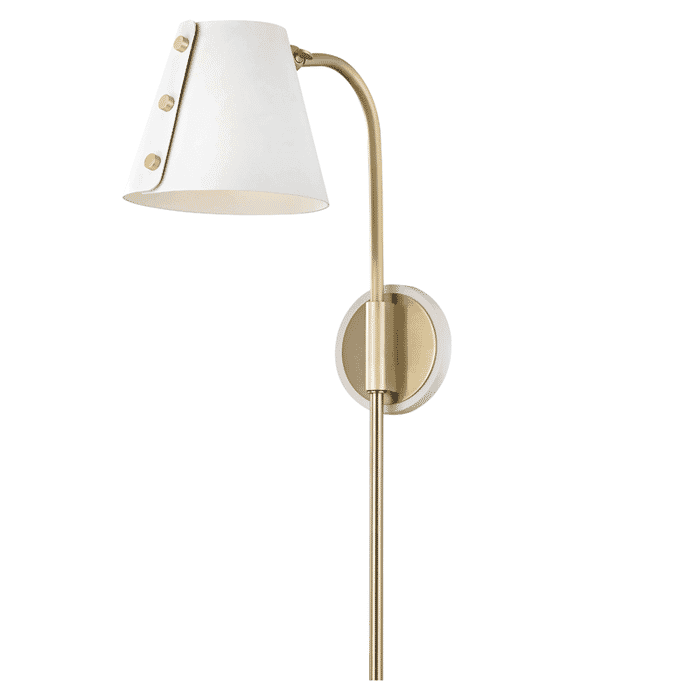 Mitzi Meta 22" Wall Sconce in Aged Brass and White Mitzi Meta 22" Wall Sconce in Aged Brass and White