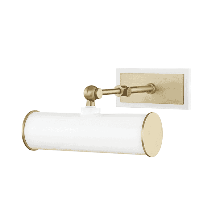 Mitzi Holly 8" Picture Light in Aged Brass and White Mitzi Holly 8" Picture Light in Aged Brass and White