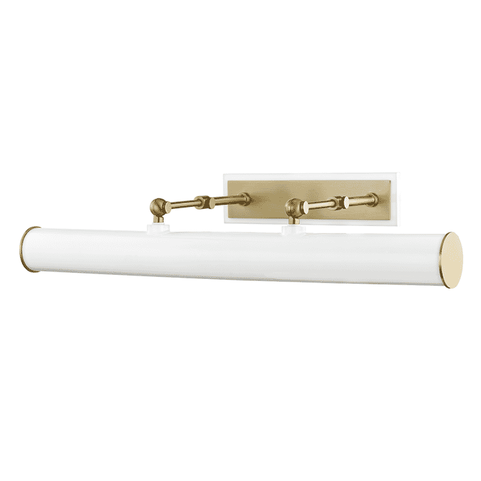 Mitzi Holly 3-Light 24" Picture Light in Aged Brass and White Mitzi Holly 3-Light 24" Picture Light in Aged Brass and White