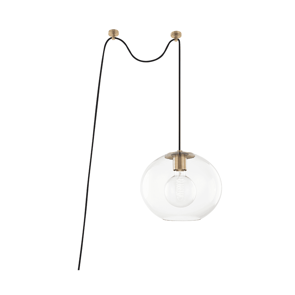 Aged Brass One Light Pendant From The Margot Collection