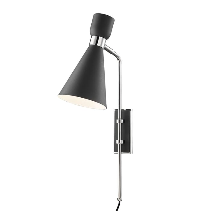 Mitzi Willa Wall Sconce in Polished Nickel and Black Mitzi Willa Wall Sconce in Polished Nickel and Black