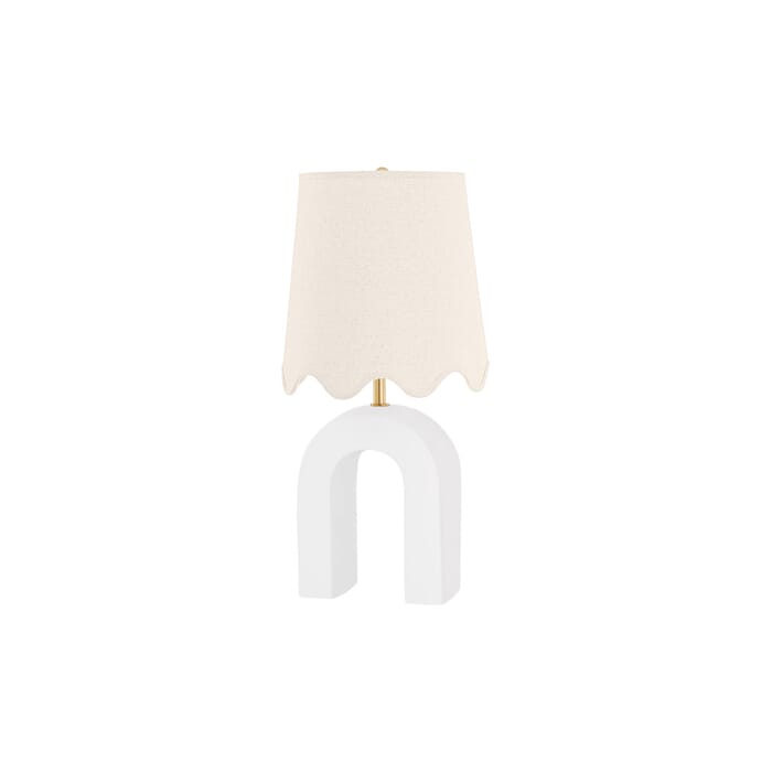 Mitzi Roshani Table Lamp in Aged Brass and Ceramic Raw Matte White Mitzi Roshani Table Lamp in Aged Brass and Ceramic Raw Matte White
