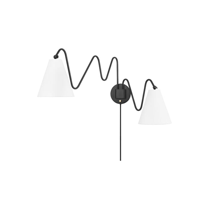 Mitzi Onda 2-Light Wall Sconce in Soft Black Mitzi Onda 2-Light Wall Sconce in Soft Black