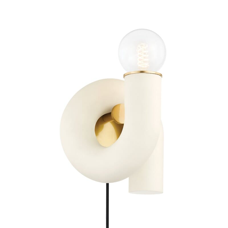 Jolie 1-Light Portable Wall Sconce in Aged Brass