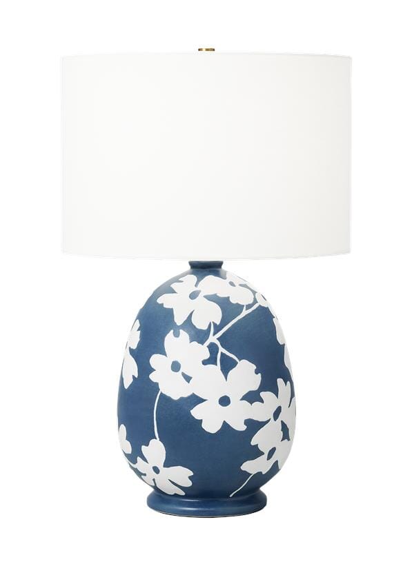 Generation Lighting Lila Table Lamp in Semi Matte Navy Blue by Hable