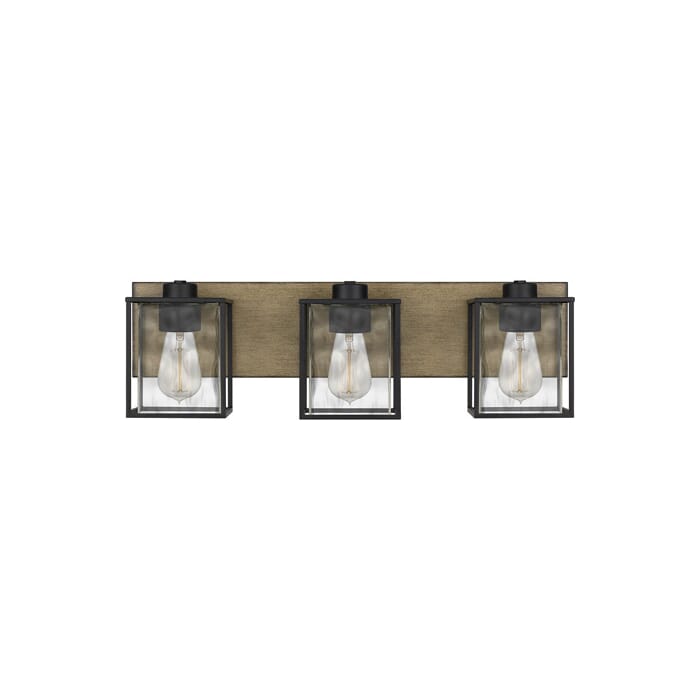Quoizel Holsten 3-Light Bathroom Vanity Light in Matte Black Quoizel Holsten 3-Light Bathroom Vanity Light in Matte Black