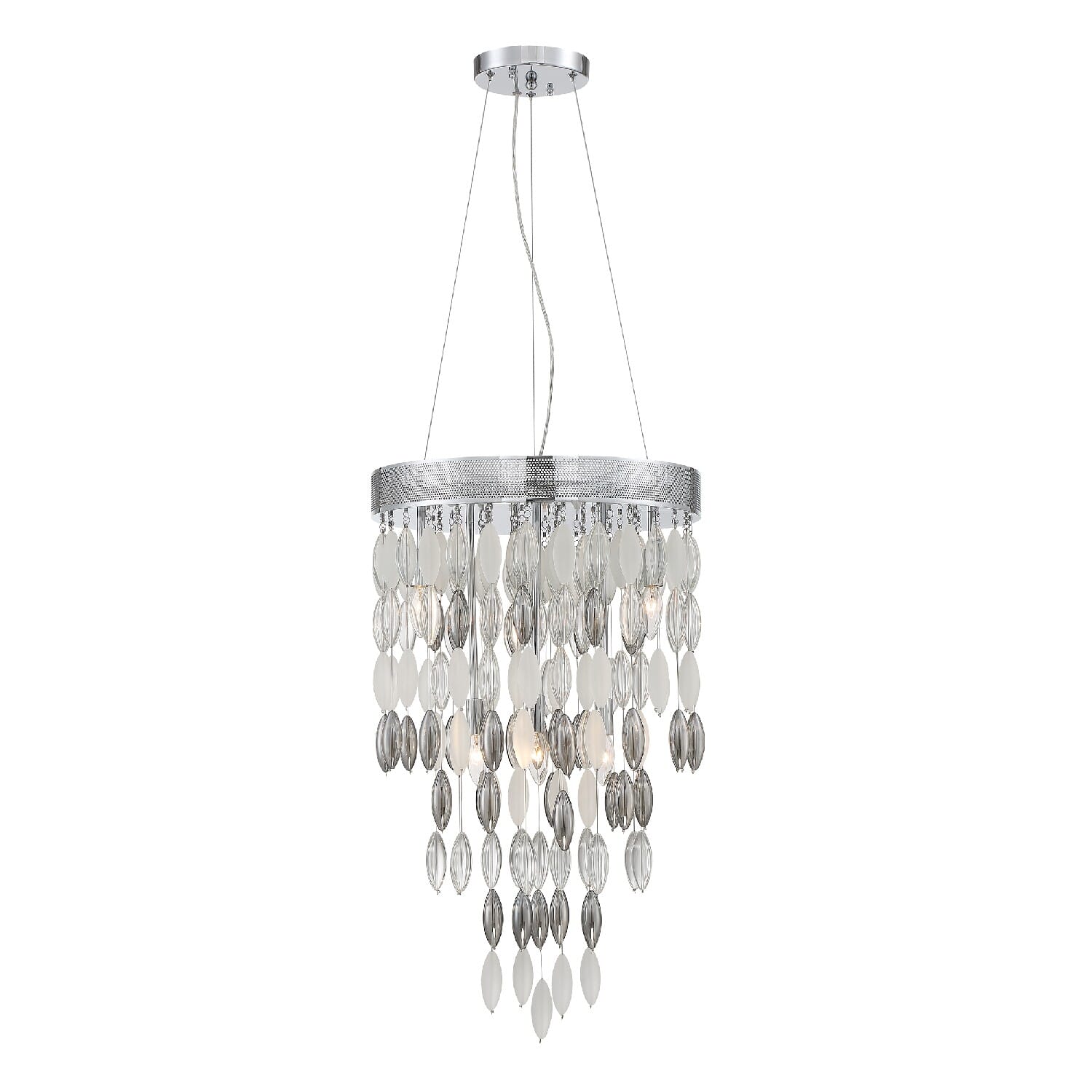 frosted glass bead chandelier