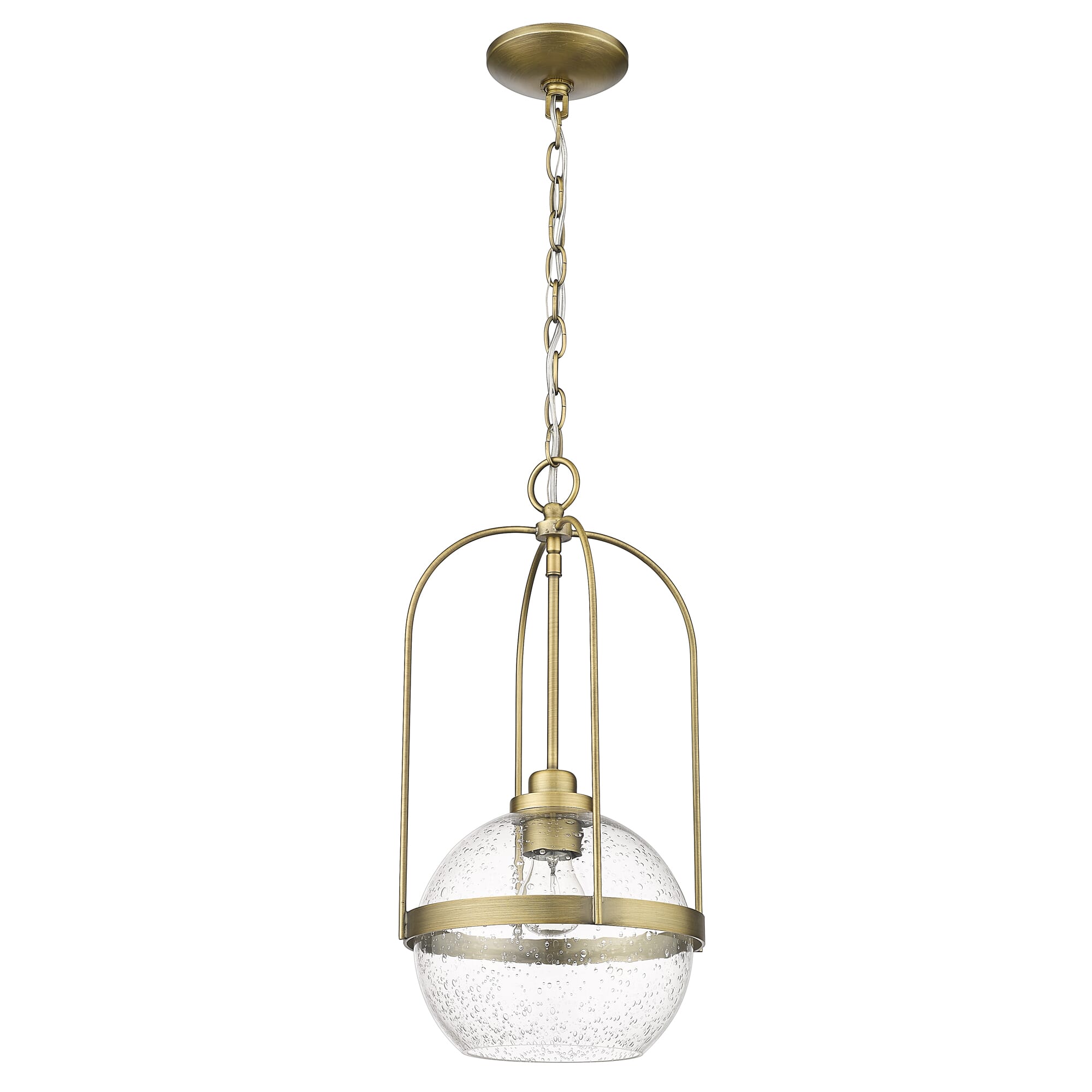 Devonshire 1-Light Pendant Light in Antique Brass