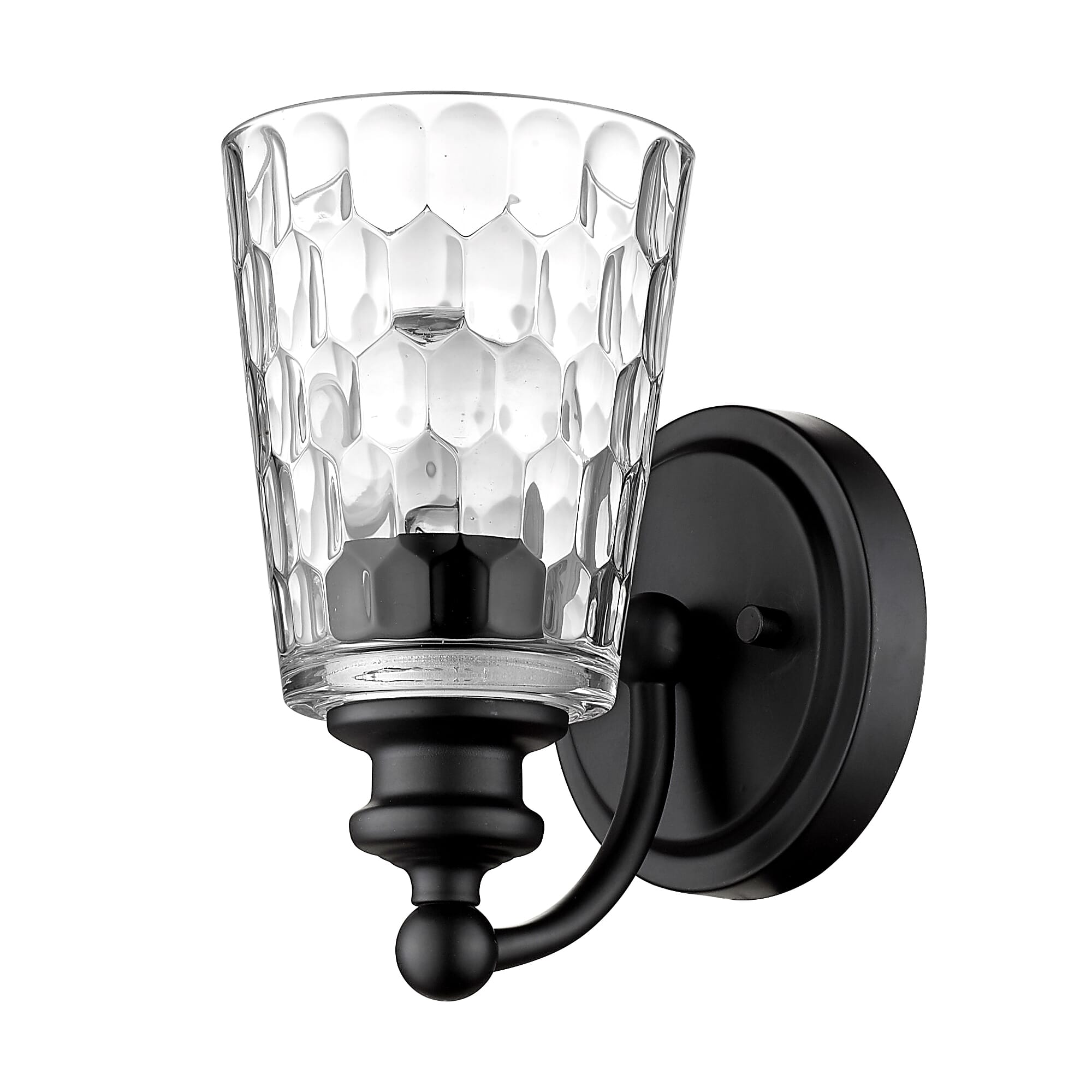 Matte Black One Light Wall Sconce from the Mae Collection
