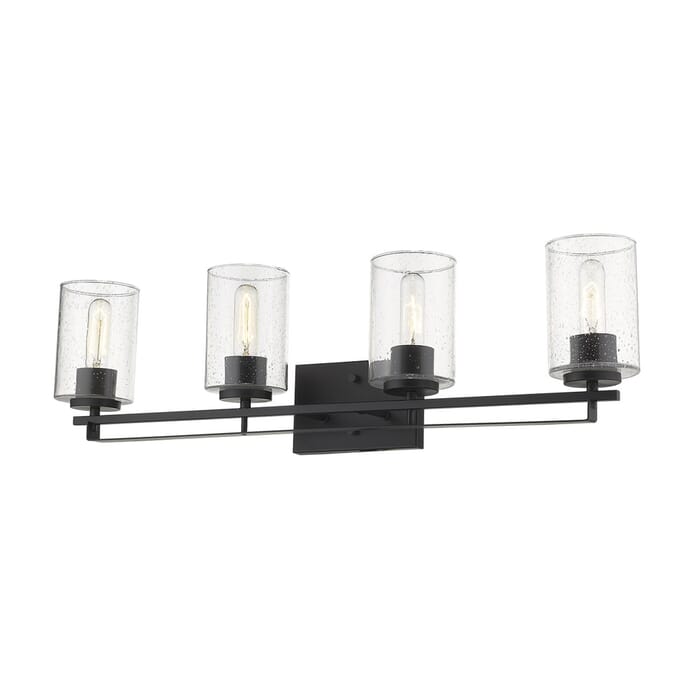 Acclaim Orella 4-Light Bathroom Vanity Light in Matte Black Acclaim Orella 4-Light Bathroom Vanity Light in Matte Black