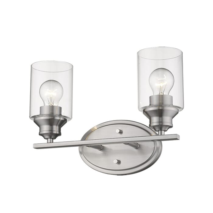Acclaim Gemma 2-Light Bathroom Vanity Light in Satin Nickel Acclaim Gemma 2-Light Bathroom Vanity Light in Satin Nickel