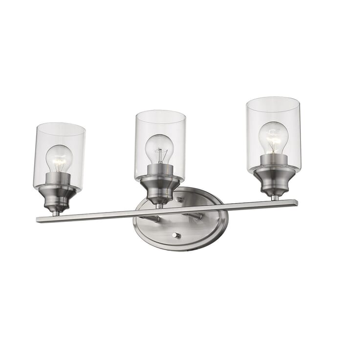 Acclaim Gemma 3-Light Bathroom Vanity Light in Satin Nickel Acclaim Gemma 3-Light Bathroom Vanity Light in Satin Nickel