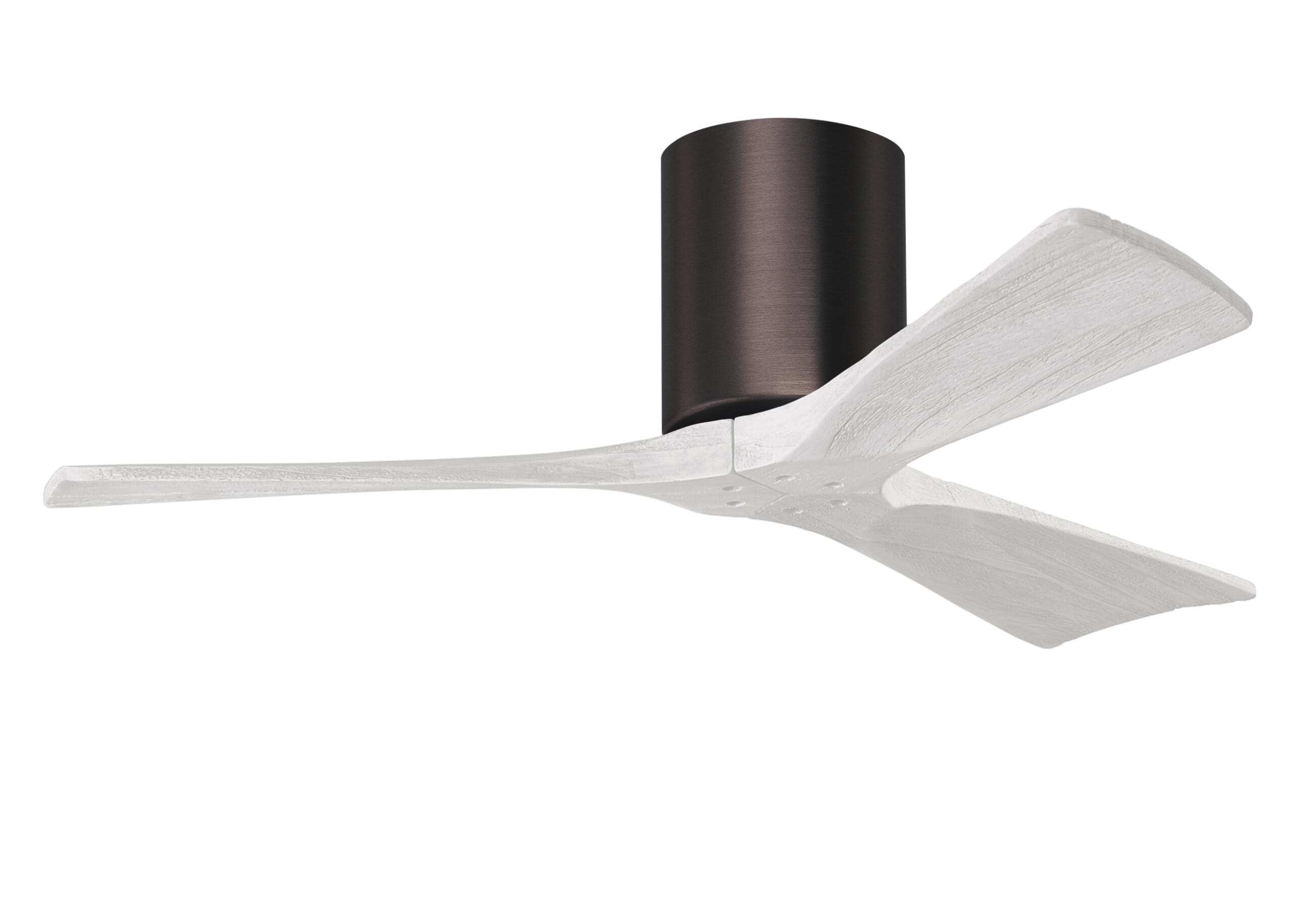 Irene 6-Speed DC 42"" Ceiling Fan in Brushed Bronze with Matte White blades -  Matthews Fan Company, IR3H-BB-MWH-42