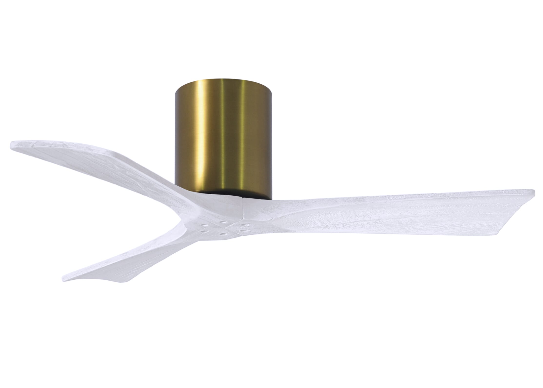 Irene 6-Speed DC 42"" Ceiling Fan in Brushed Brass with Matte White blades -  Matthews Fan Company, IR3H-BRBR-MWH-42