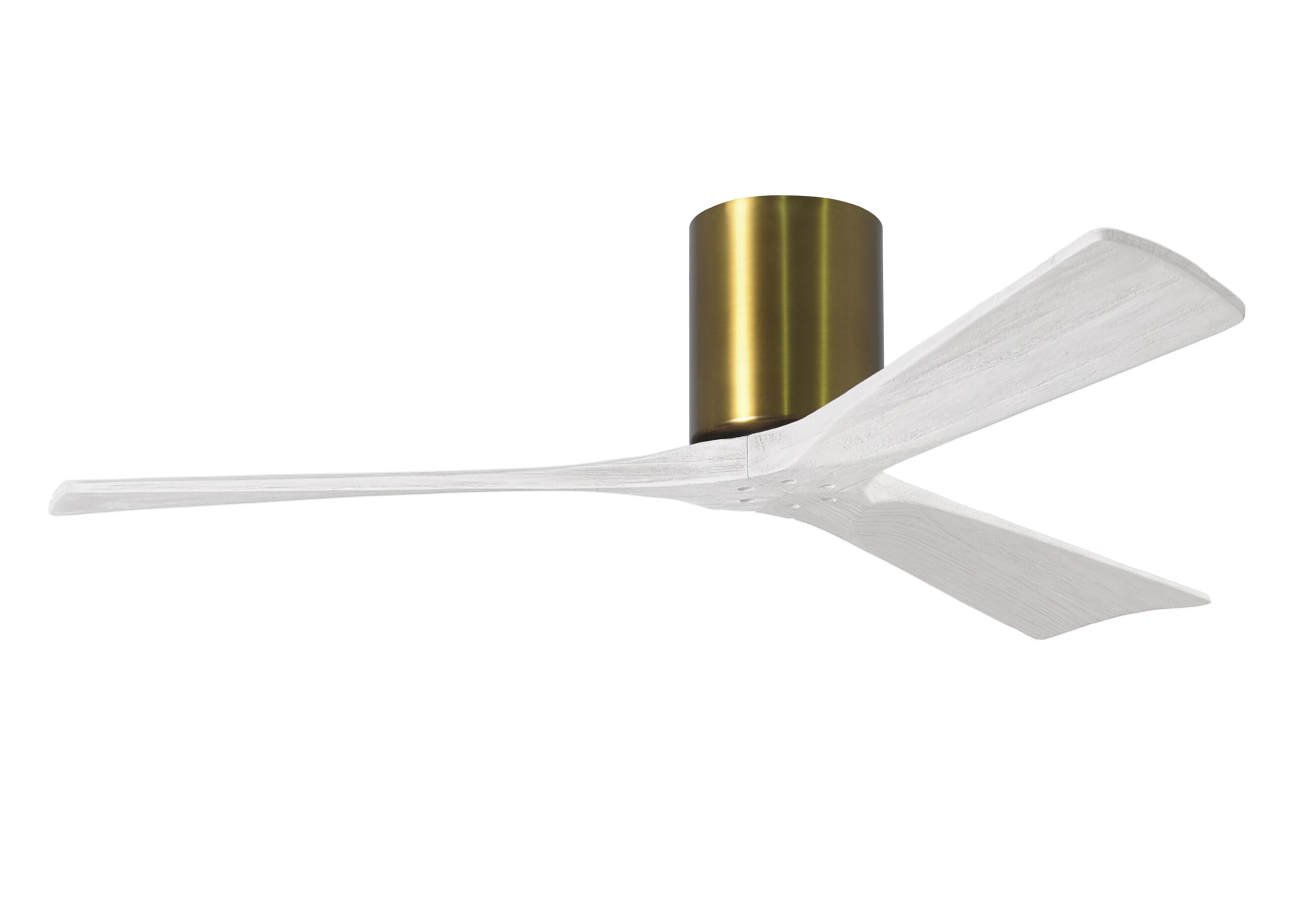 Irene 6-Speed DC 52"" Ceiling Fan in Brushed Brass with Matte White blades -  Matthews Fan Company, IR3H-BRBR-MWH-52
