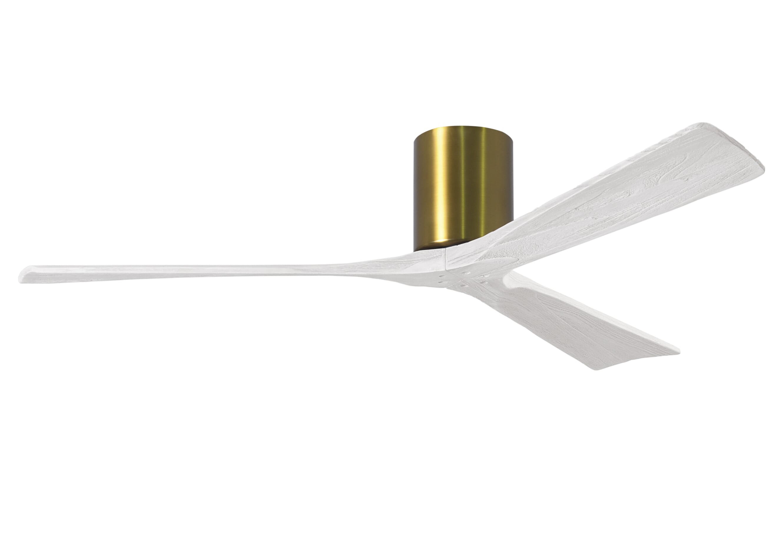 Irene 6-Speed DC 60"" Ceiling Fan in Brushed Brass with Matte White blades -  Matthews Fan Company, IR3H-BRBR-MWH-60