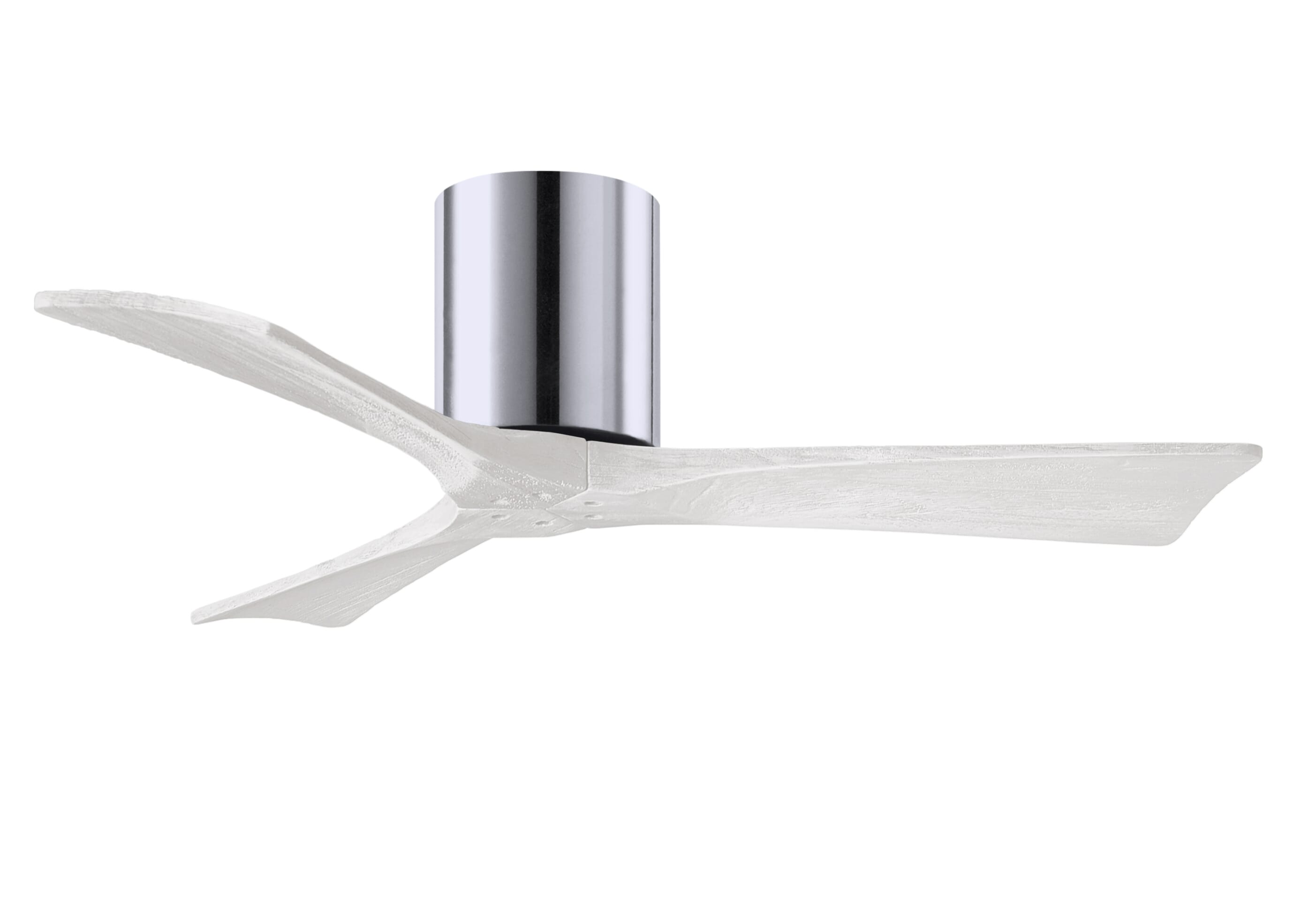 Irene 6-Speed DC 42"" Ceiling Fan in Polished Chrome with Matte White blades -  Matthews Fan Company, IR3H-CR-MWH-42