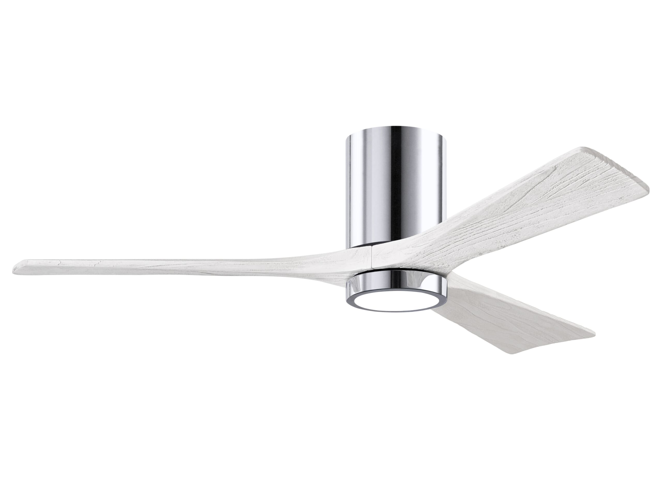 Irene 6-Speed DC 52"" Ceiling Fan w/ Integrated Light Kit in Polished Chrome with Matte White blades -  Matthews Fan Company, IR3HLK-CR-MWH-52