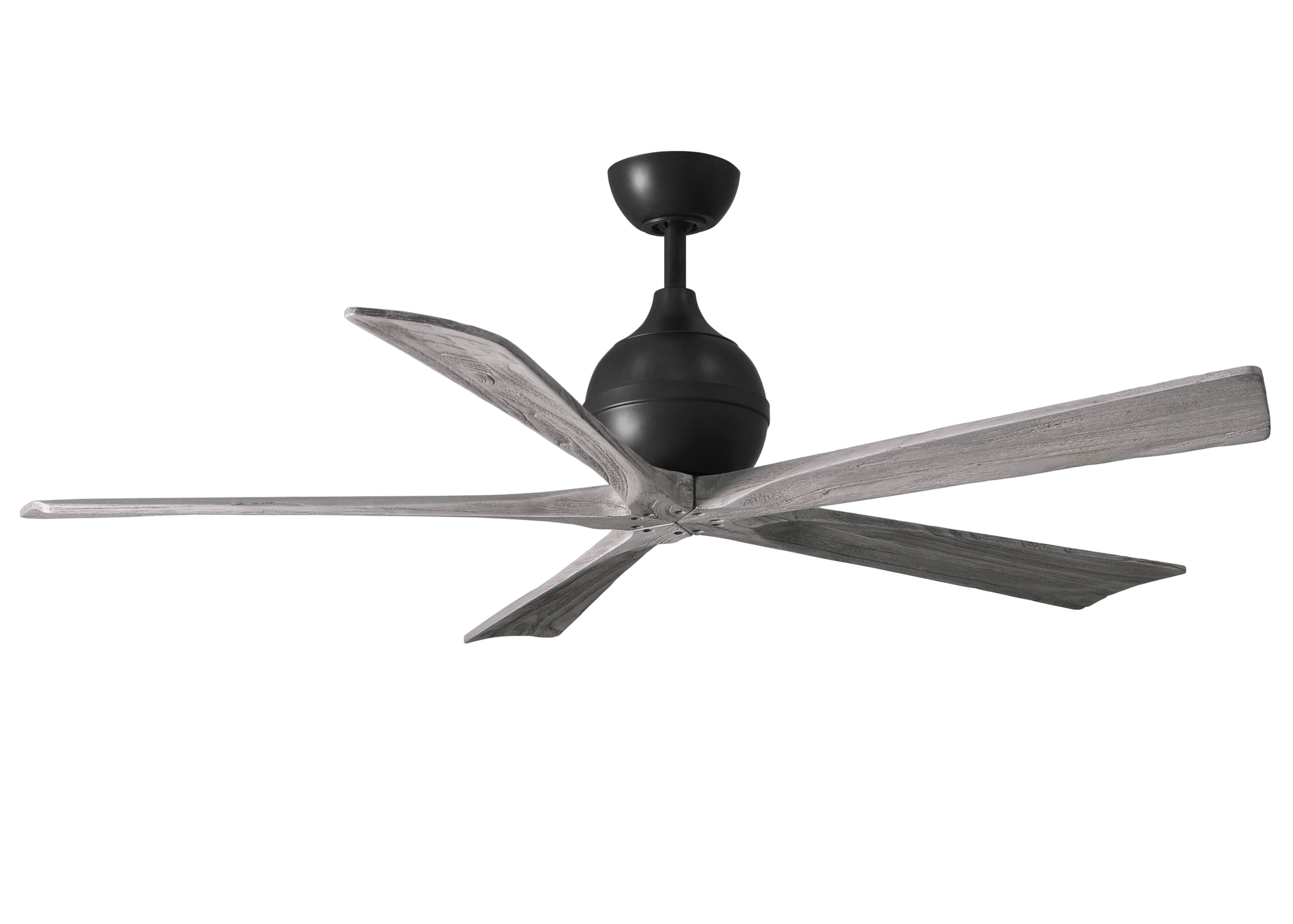 Irene 6-Speed DC 60" Ceiling Fan in Matte Black with Barnwood Tone blades