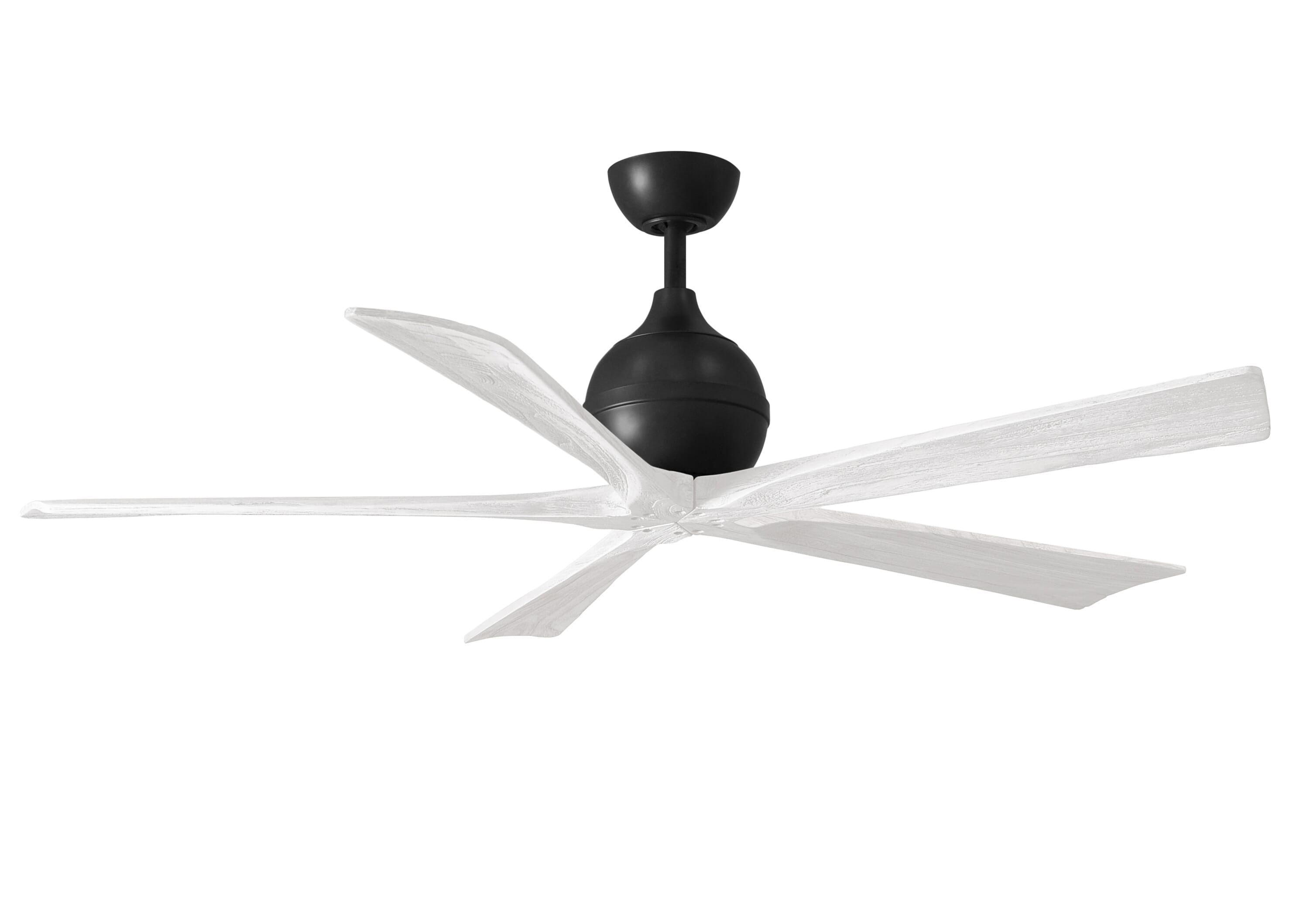 Irene 6-Speed DC 60" Ceiling Fan in Matte Black with Matte White blades