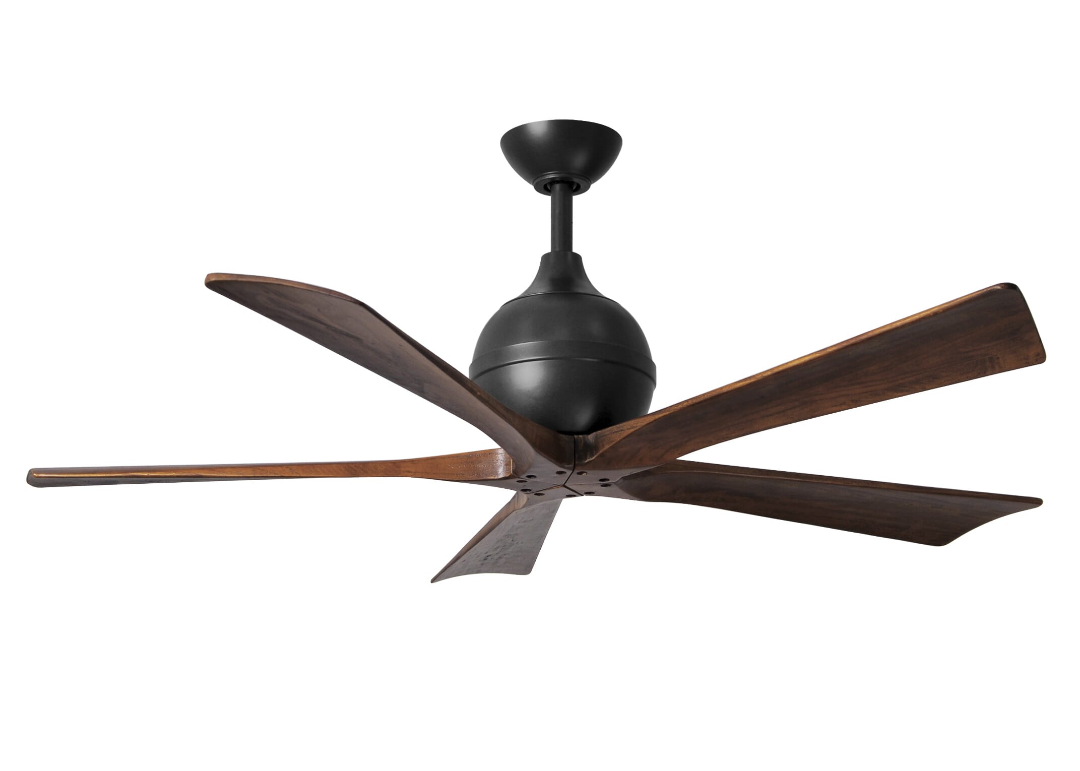 Irene 6-Speed DC 52" Ceiling Fan in Matte Black with Walnut Tone blades