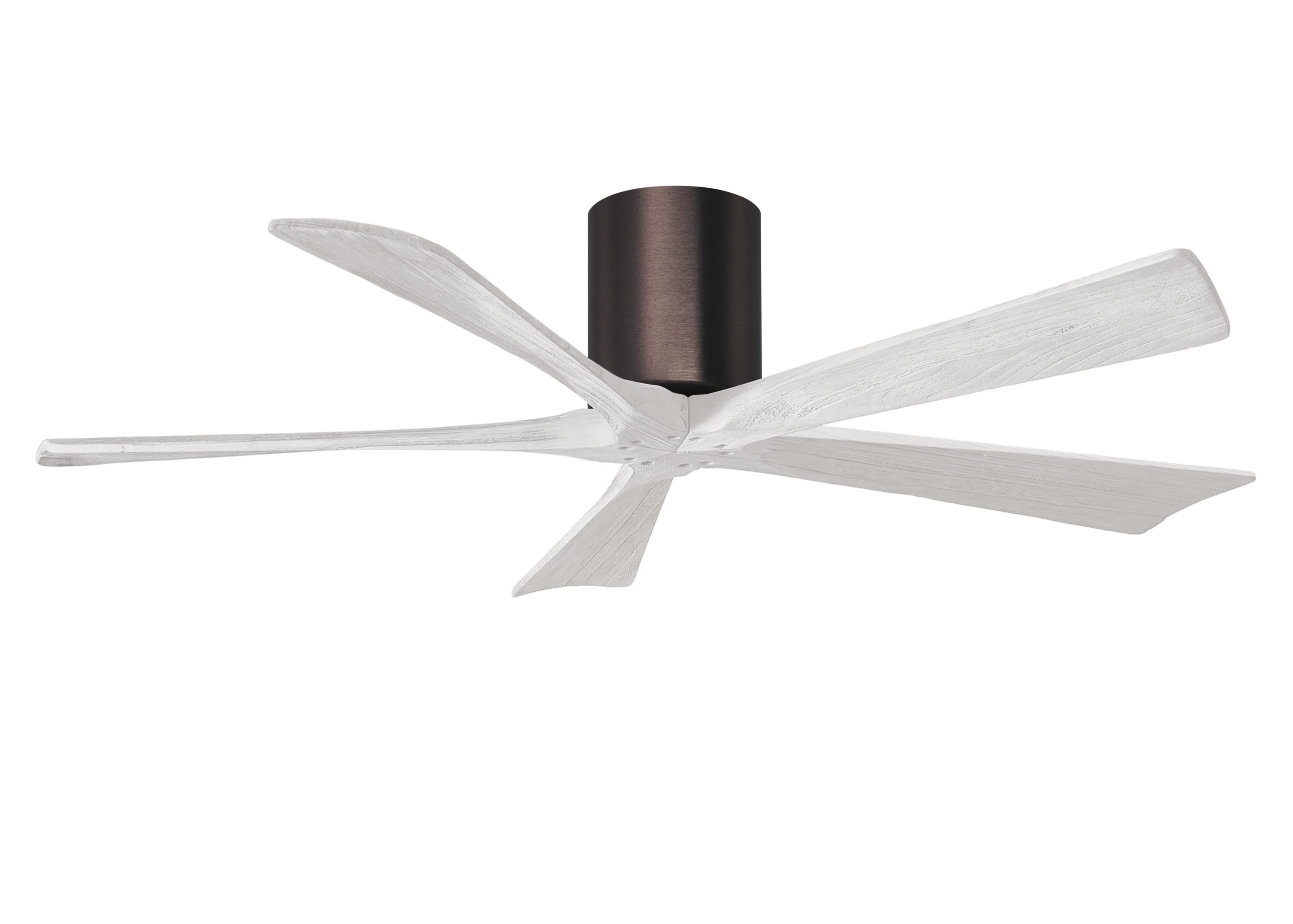 Irene 6-Speed DC 52"" Ceiling Fan in Brushed Bronze with Matte White blades -  Matthews Fan Company, IR5H-BB-MWH-52