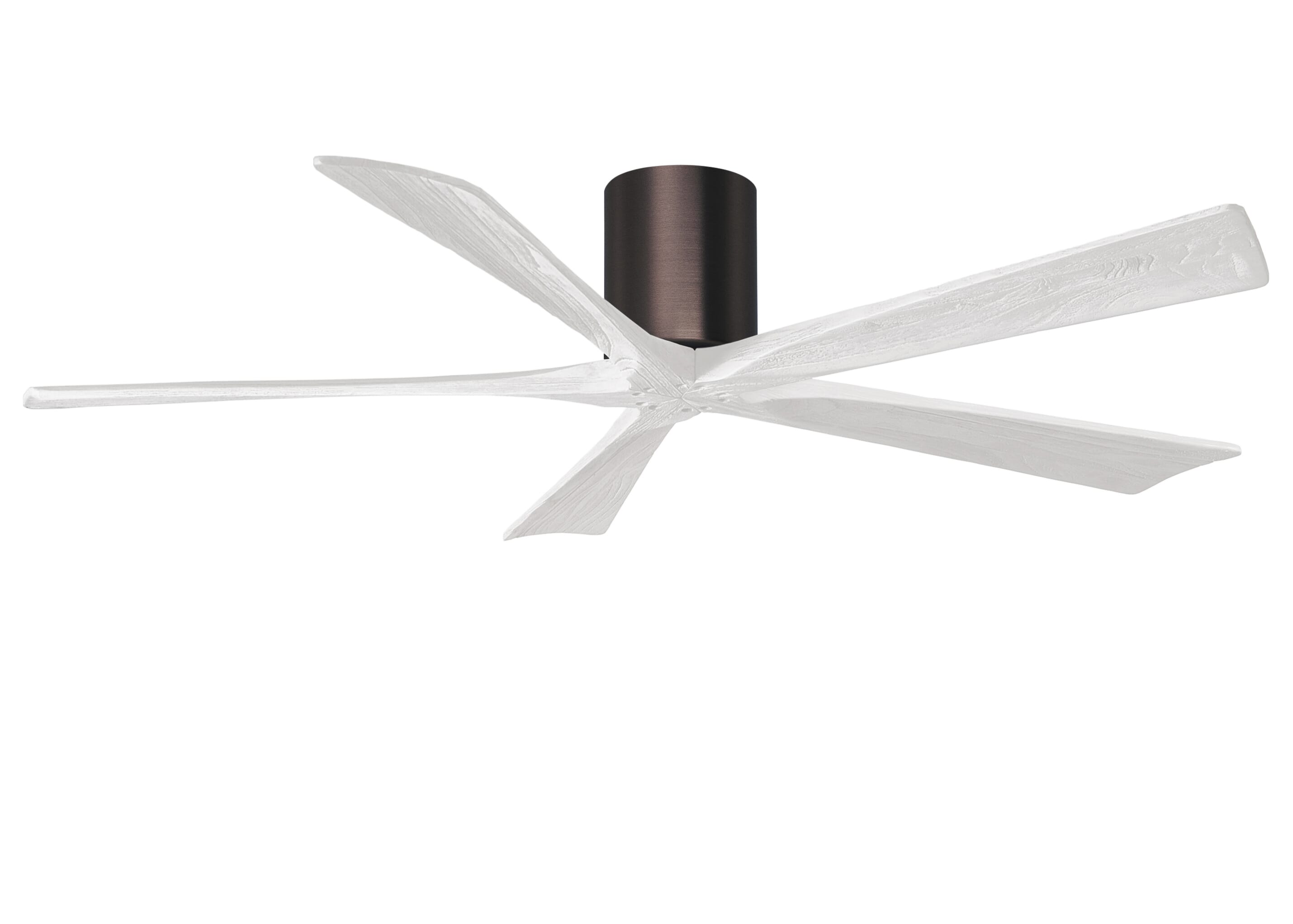 Irene 6-Speed DC 60"" Ceiling Fan in Brushed Bronze with Matte White blades -  Matthews Fan Company, IR5H-BB-MWH-60