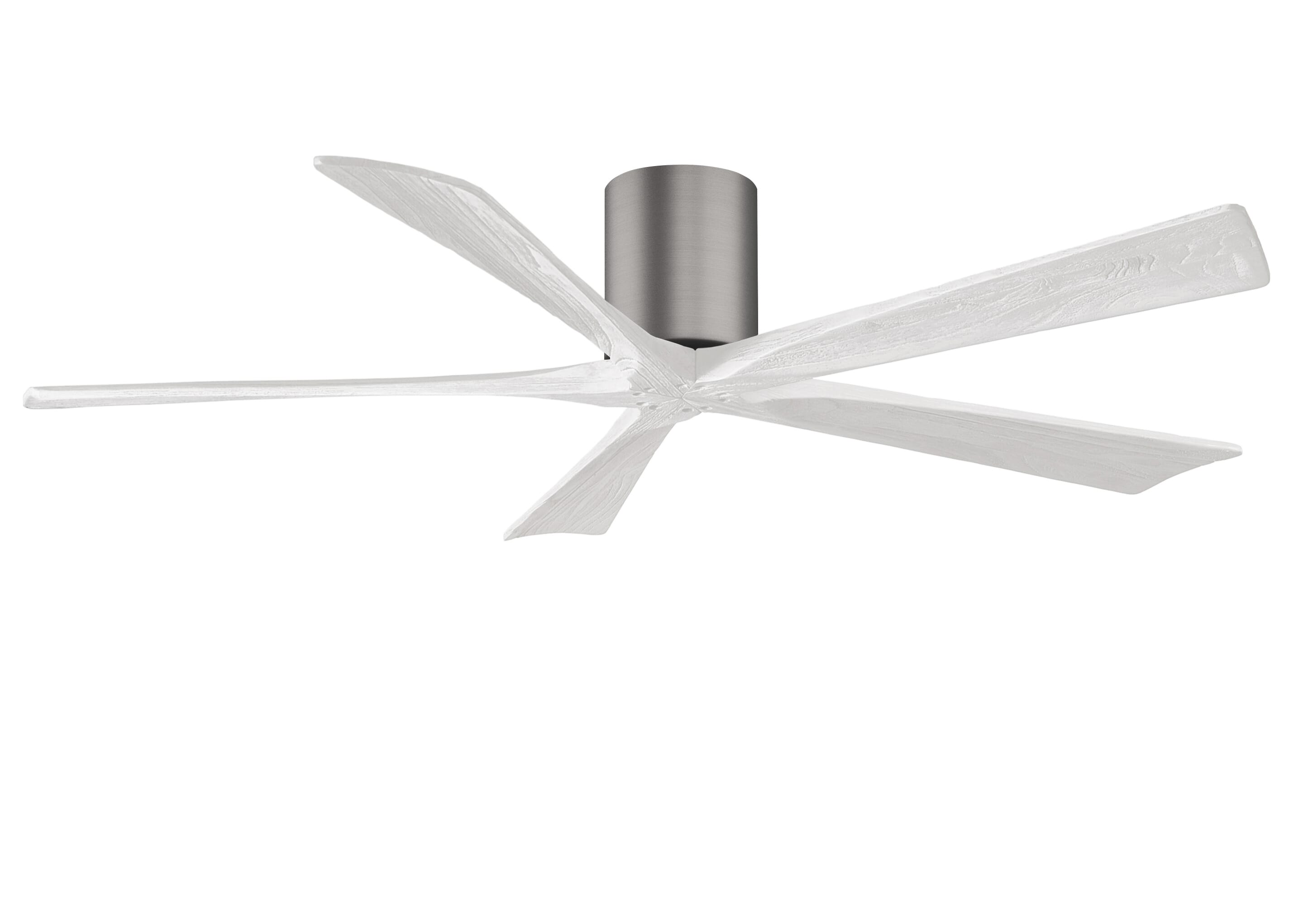 Irene 6-Speed DC 60"" Ceiling Fan in Brushed Pewter with Matte White blades -  Matthews Fan Company, IR5H-BP-MWH-60