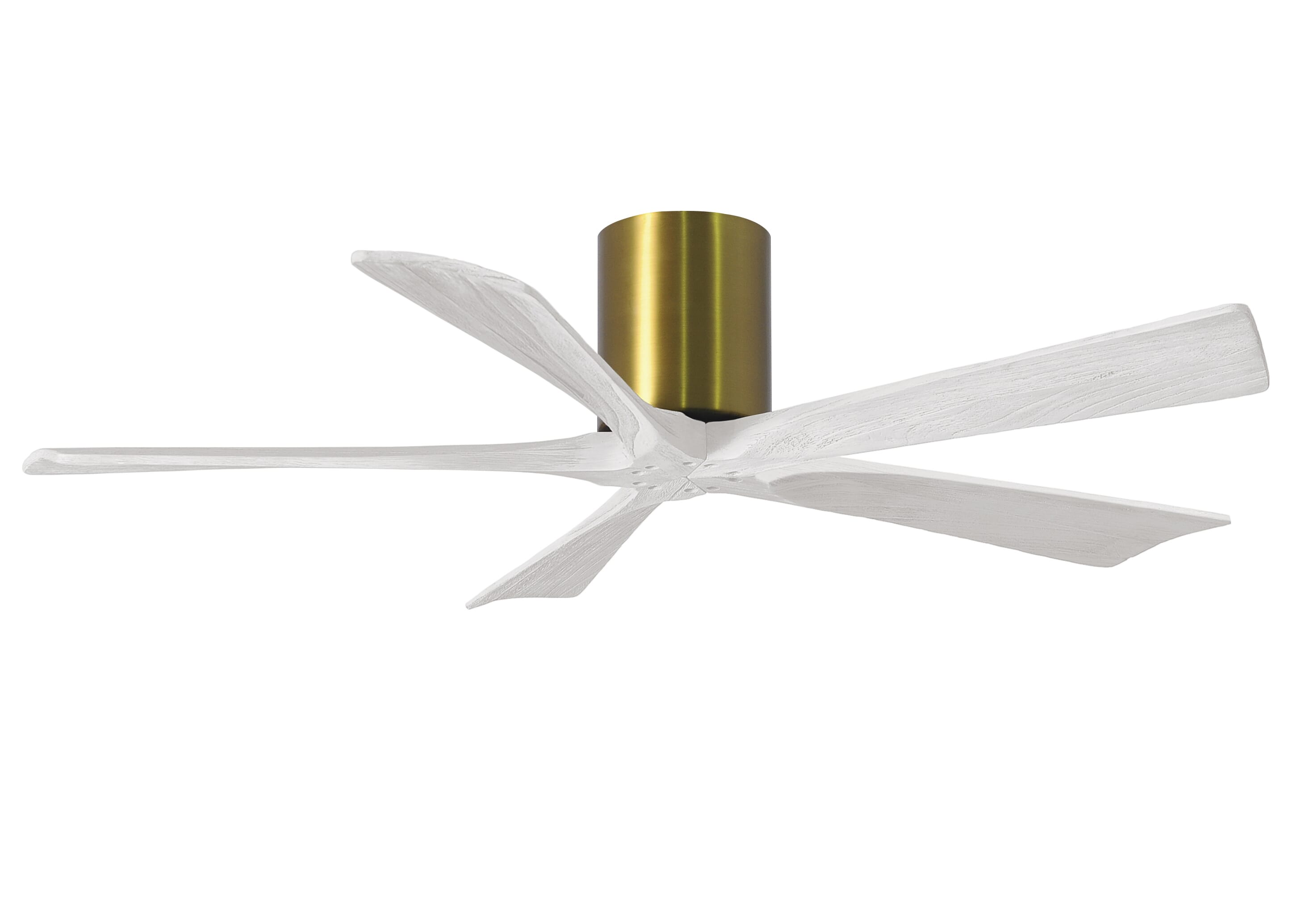 Irene 6-Speed DC 52"" Ceiling Fan in Brushed Brass with Matte White blades -  Matthews Fan Company, IR5H-BRBR-MWH-52
