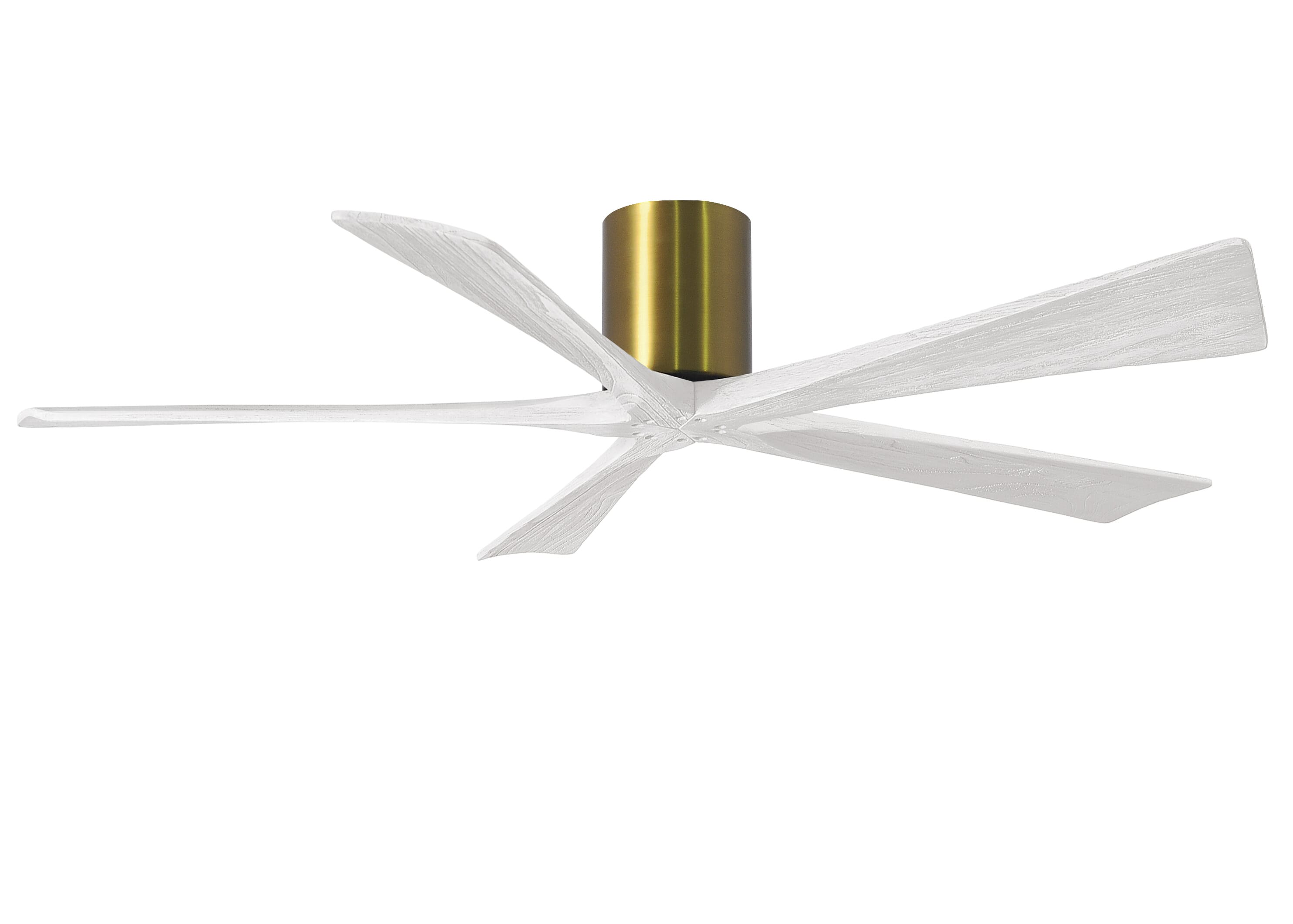 Irene 6-Speed DC 60"" Ceiling Fan in Brushed Brass with Matte White blades -  Matthews Fan Company, IR5H-BRBR-MWH-60