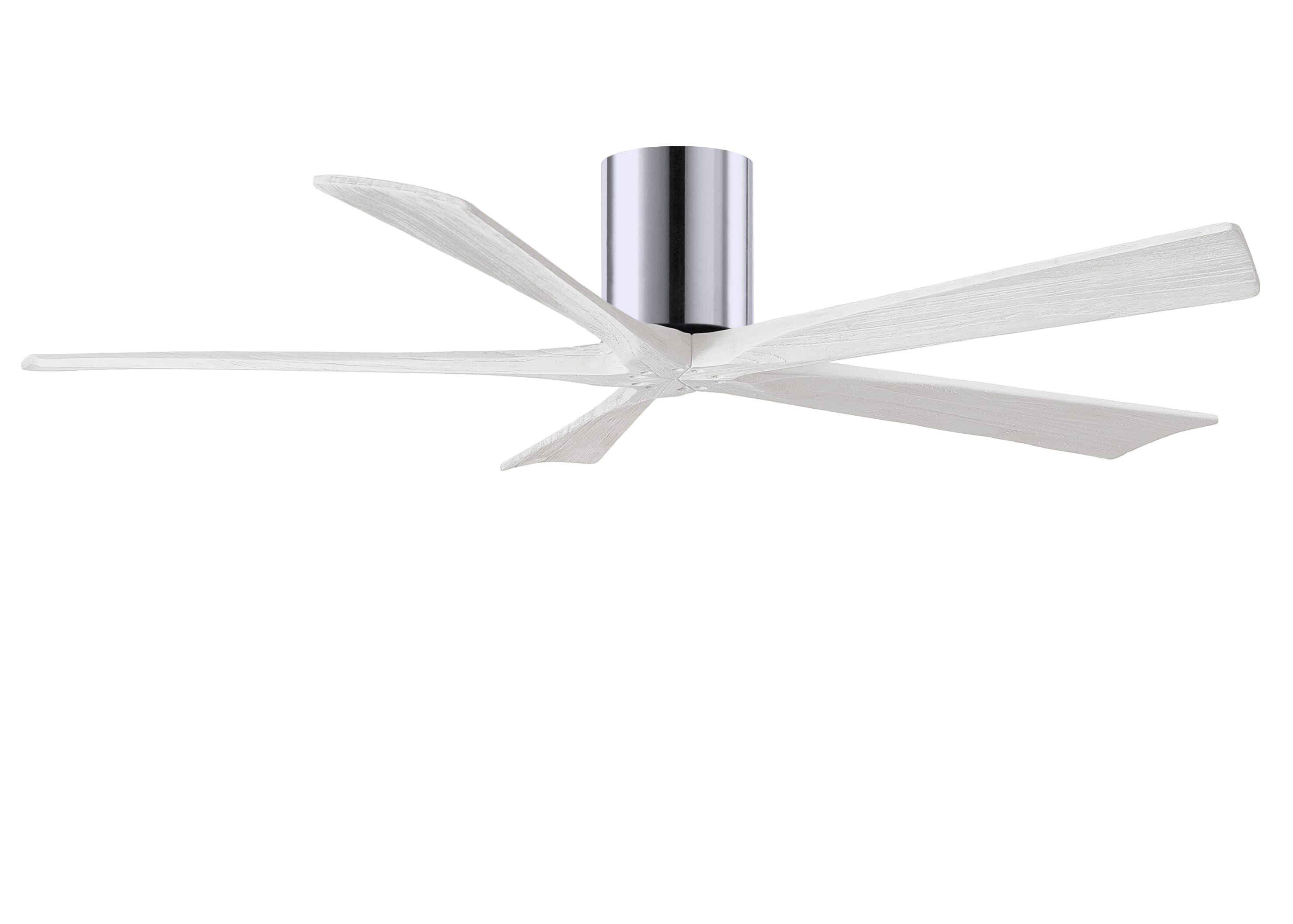 Irene 6-Speed DC 60"" Ceiling Fan in Polished Chrome with Matte White blades -  Matthews Fan Company, IR5H-CR-MWH-60