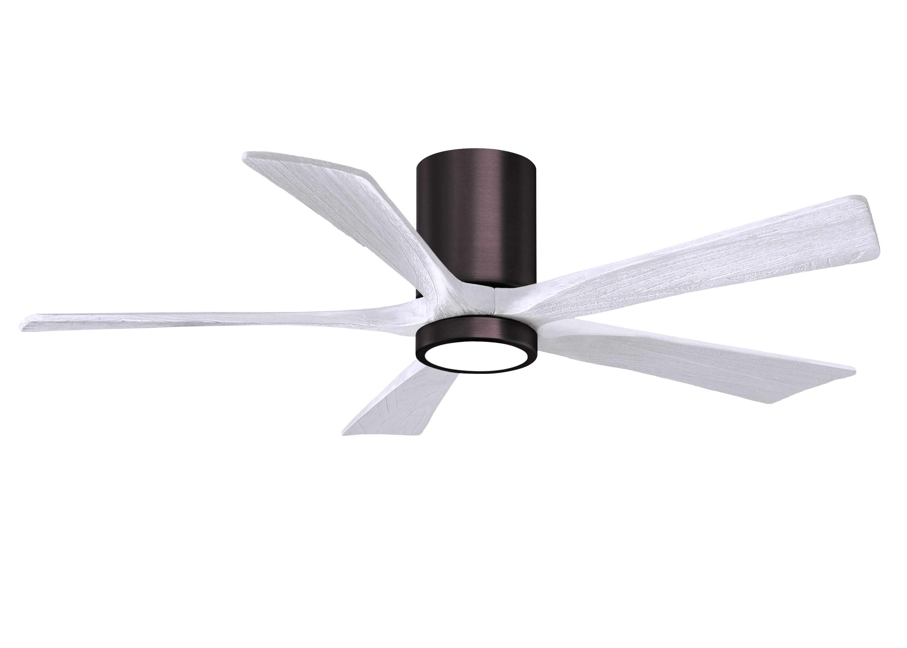 Irene 6-Speed DC 52" Ceiling Fan w/ Integrated Light Kit in Brushed Bronze with Matte White blades