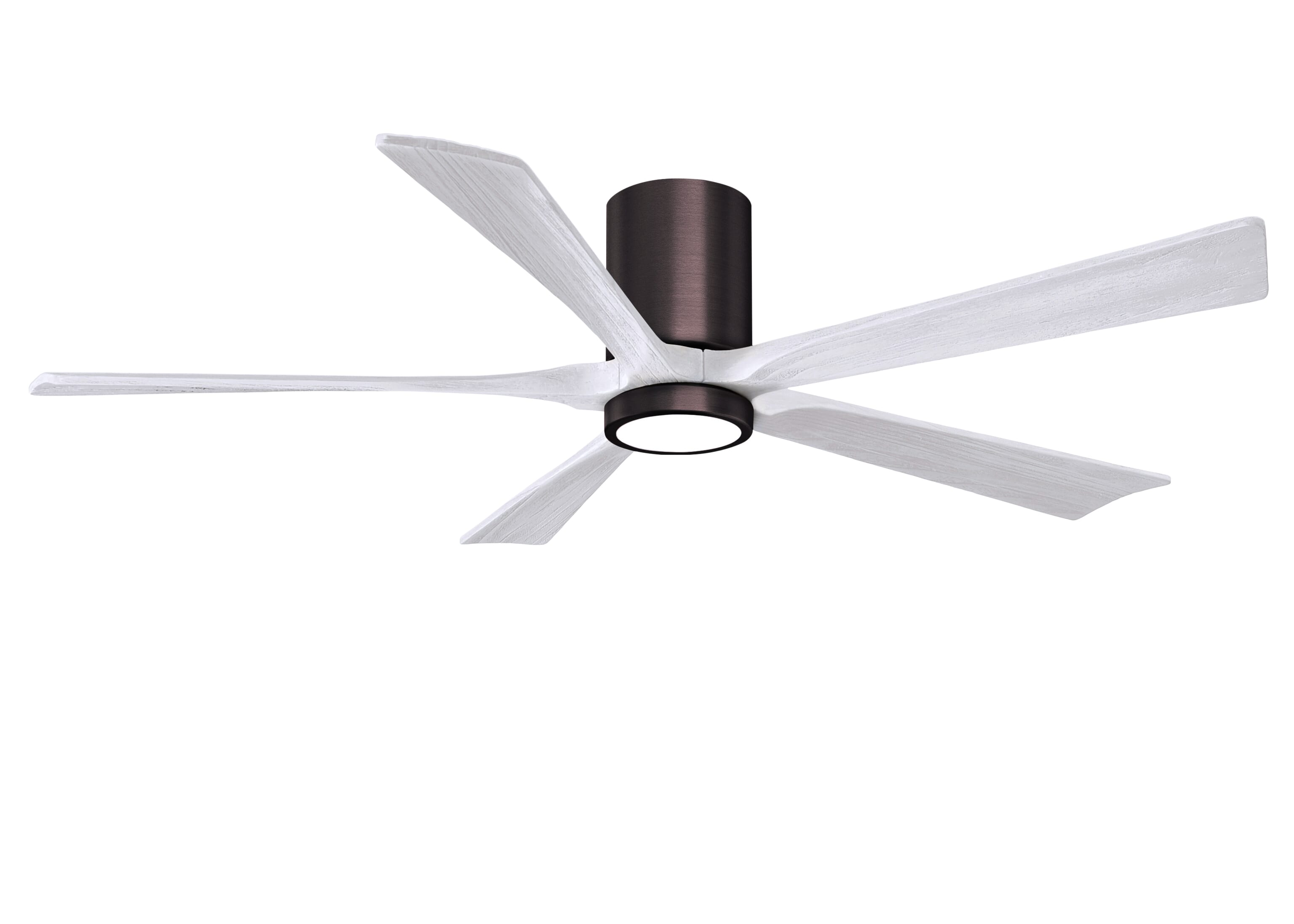 Irene 6-Speed DC 60" Ceiling Fan w/ Integrated Light Kit in Brushed Bronze with Matte White blades