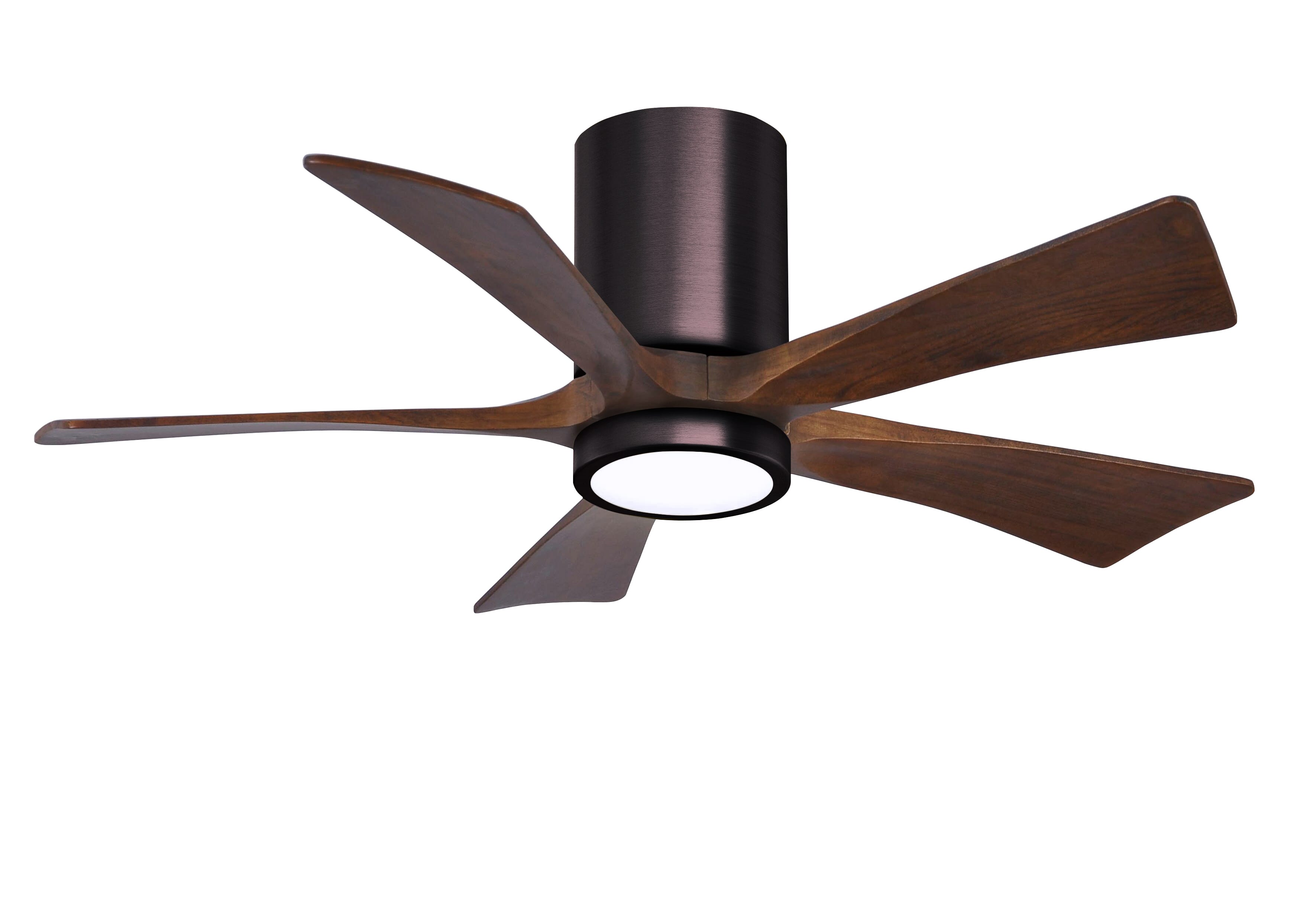 Irene 6-Speed DC 42" Ceiling Fan w/ Integrated Light Kit in Brushed Bronze with Walnut Tone blades