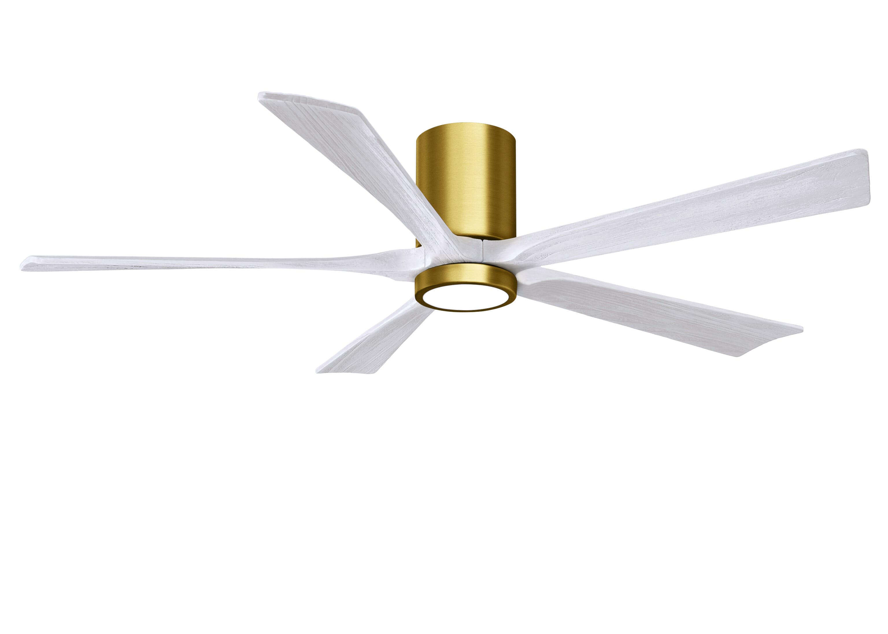 Irene 6-Speed DC 60" Ceiling Fan w/ Integrated Light Kit in Brushed Brass with Matte White blades