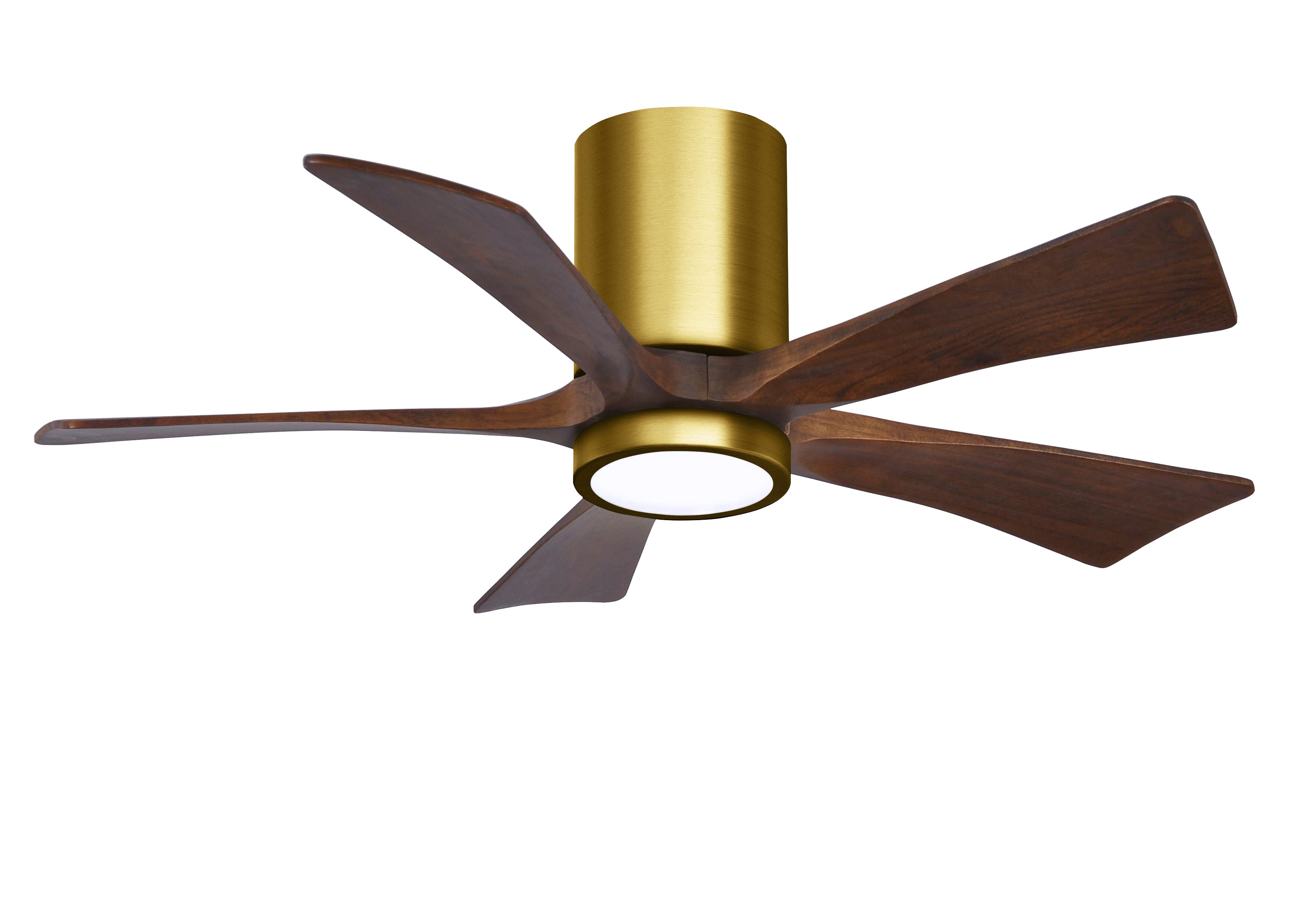 Irene 6-Speed DC 42" Ceiling Fan w/ Integrated Light Kit in Brushed Brass with Walnut blades