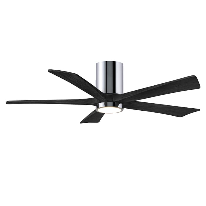 Irene 6-Speed DC 52" Ceiling Fan with Integrated Light Kit in Polished Chrome with Matte Black blades Irene 6-Speed DC 52" Ceiling Fan with Integrated Light Kit in Polished Chrome with Matte Black blades