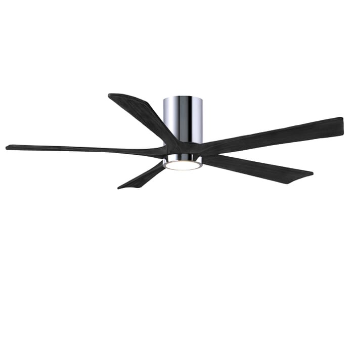 Irene 6-Speed DC 60" Ceiling Fan with Integrated Light Kit in Polished Chrome with Matte Black blades Irene 6-Speed DC 60" Ceiling Fan with Integrated Light Kit in Polished Chrome with Matte Black blades