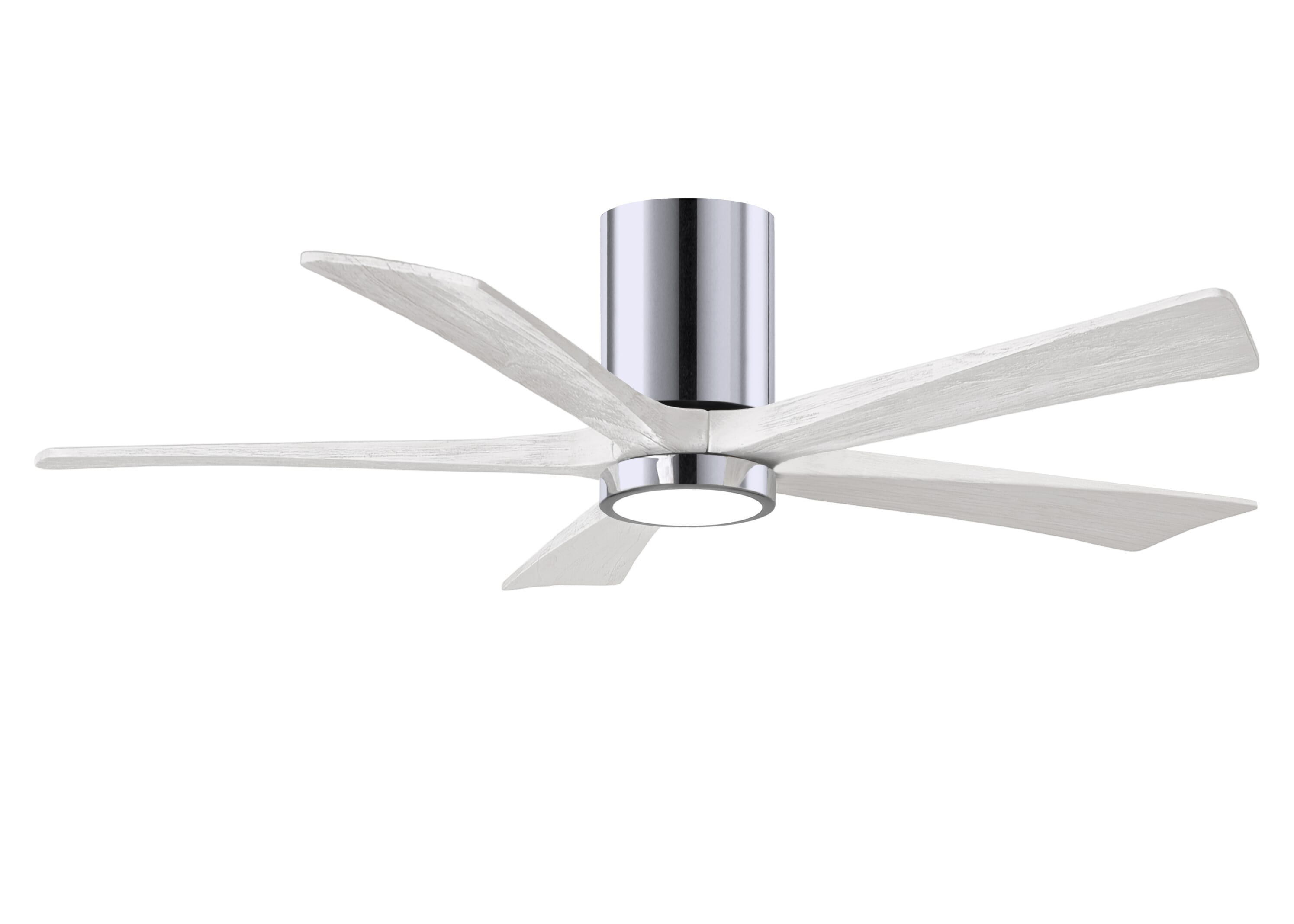 Irene 6-Speed DC 52"" Ceiling Fan w/ Integrated Light Kit in Polished Chrome with Matte White blades -  Matthews Fan Company, IR5HLK-CR-MWH-52