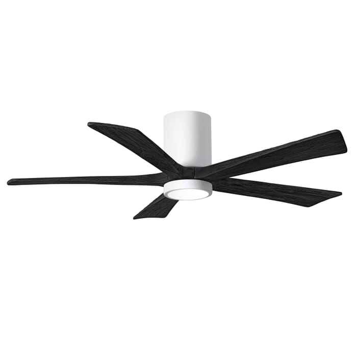 Irene 6-Speed DC 52" Ceiling Fan with Integrated Light Kit in White with Matte Black blades Irene 6-Speed DC 52" Ceiling Fan with Integrated Light Kit in White with Matte Black blades