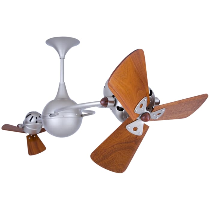 Italo Ventania 3-Speed AC 62" Ceiling Fan in Brushed Nickel with Mahogany blades Italo Ventania 3-Speed AC 62" Ceiling Fan in Brushed Nickel with Mahogany blades